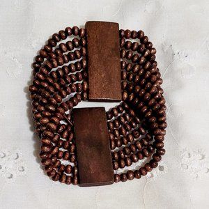 Wooden beaded bracelet